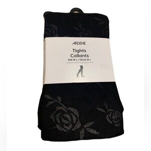 💜 Ardene Black Floral Lace Tights - Size M-L - NWOT